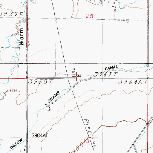 Topographic Map of 05N02E28CDDD01 Well, MT