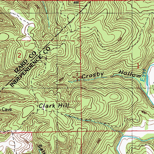 Topographic Map of Ellen Clark Prospect, AR