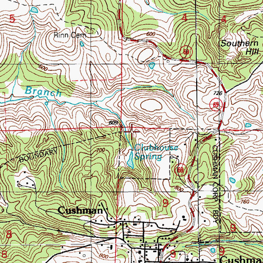 Topographic Map of Felts Prospect, AR