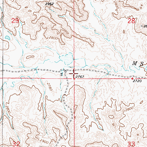 Topographic Map of 05N51E29DDDC01 Well, MT