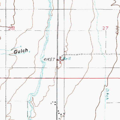Topographic Map of 05N01E27CCBB01 Well, MT
