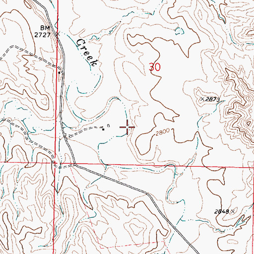 Topographic Map of 05N44E30CD__01 Well, MT
