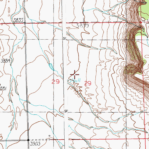 Topographic Map of 05N20E29BDDC01 Well, MT