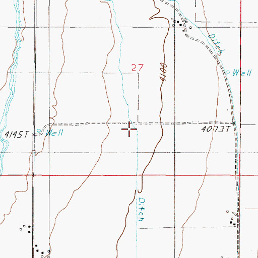 Topographic Map of 05N01E27CDAA01 Well, MT