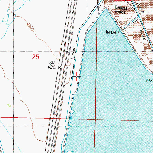 Topographic Map of 05N10W25DA__01 Well, MT