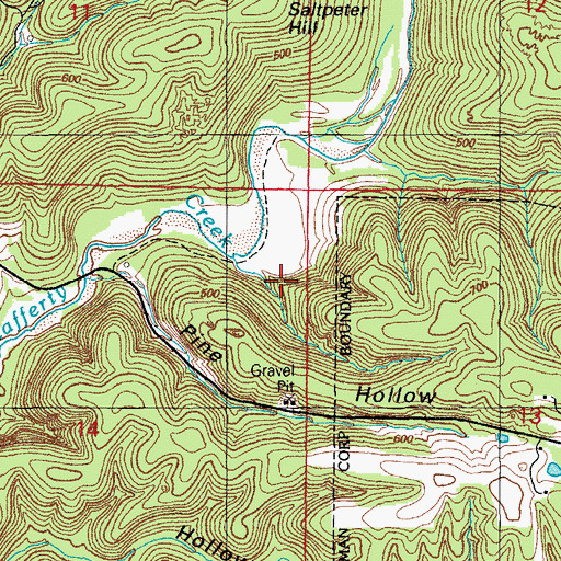 Topographic Map of F M Barnes Prospect, AR