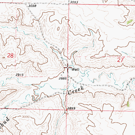 Topographic Map of 05N41E27CBBC01 Well, MT