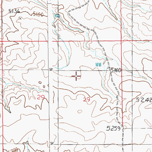 Topographic Map of 05N15E27AAC_01 Well, MT