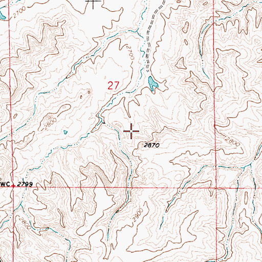 Topographic Map of 05N52E27DB__01 Well, MT