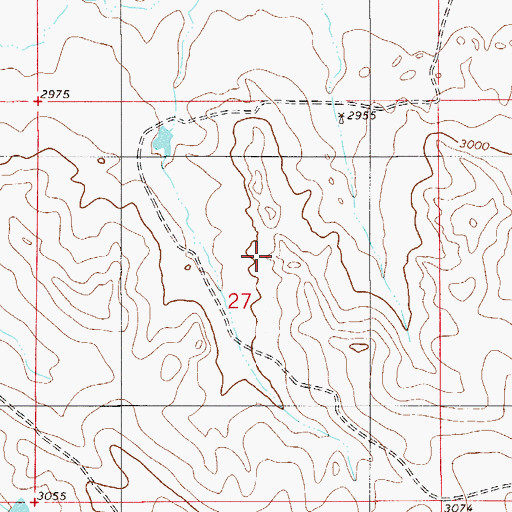 Topographic Map of 05N55E27BD__01 Well, MT