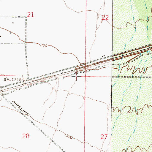 Topographic Map of Mobile Valley, AZ