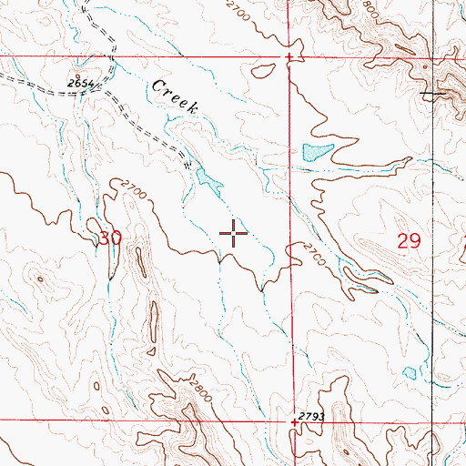 Topographic Map of 05N52E30AD__01 Well, MT