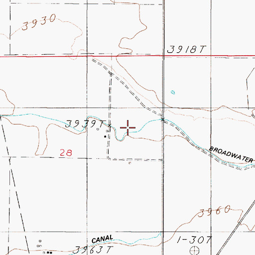 Topographic Map of 05N02E28AD__01 Well, MT