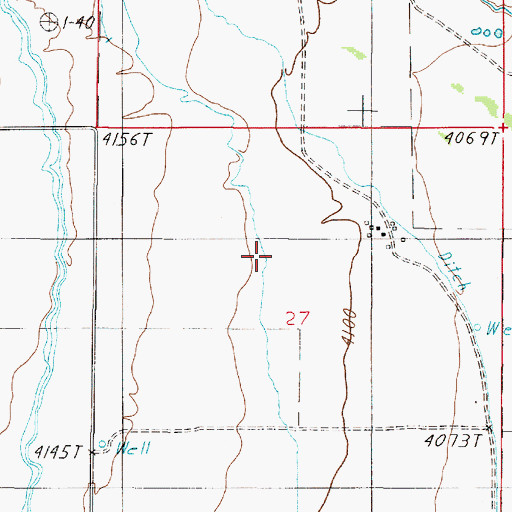 Topographic Map of 05N01E27BDA_01 Well, MT