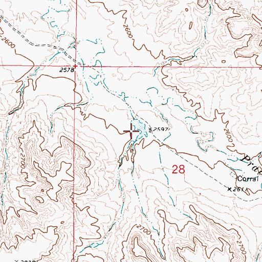 Topographic Map of 05N48E28BDBA01 Well, MT