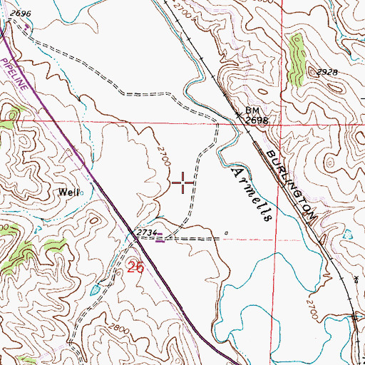 Topographic Map of 05N39E26A___01 Well, MT