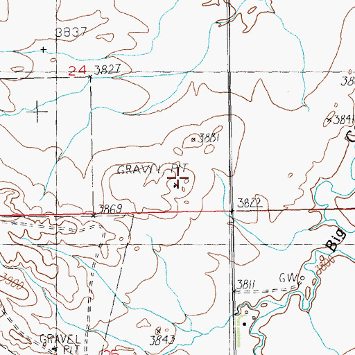 Topographic Map of 05N19E25DDCA01 Well, MT