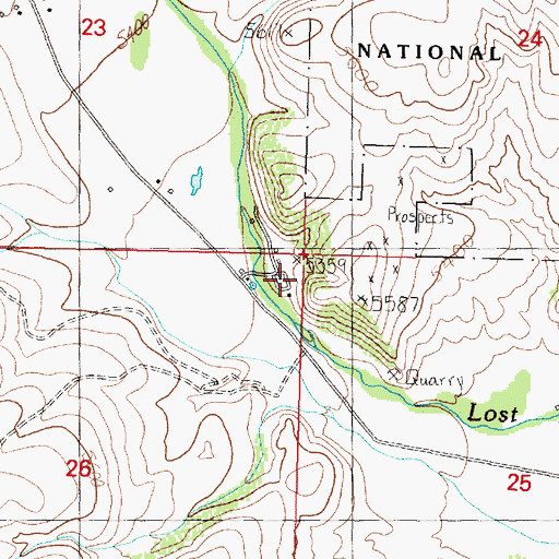 Topographic Map of 05N11W26AAAA01 Well, MT