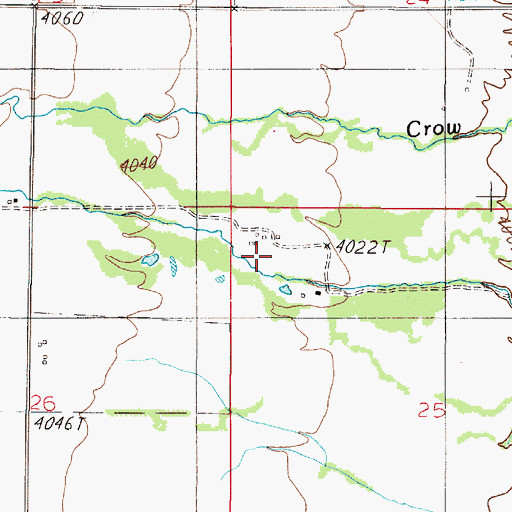 Topographic Map of 05N01E25BB__01 Well, MT