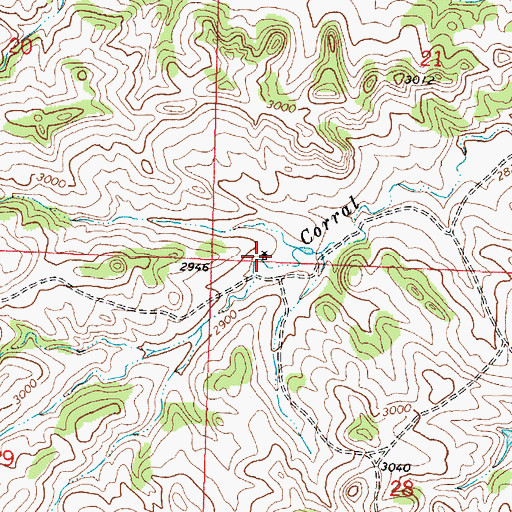 Topographic Map of 05N39E21CCDC01 Well, MT
