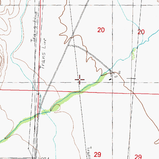 Topographic Map of 05N10W20CD__01 Well, MT