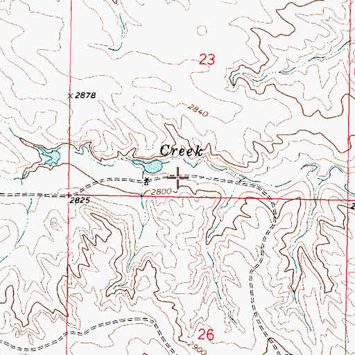 Topographic Map of 05N43E23CDCC01 Well, MT