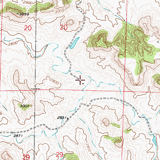 Topographic Map of 05N43E29DCDC01 Well, MT