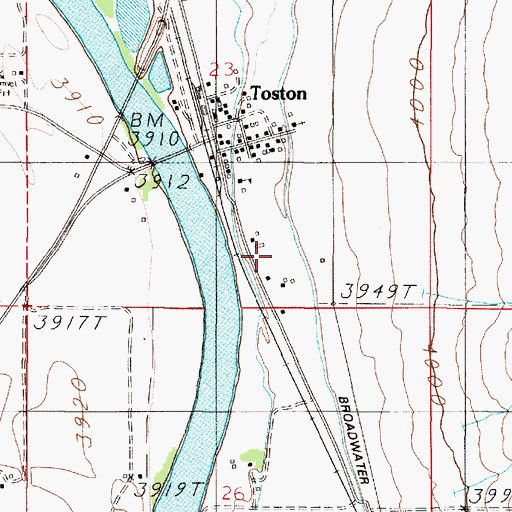 Topographic Map of 05N02E23DC__01 Well, MT