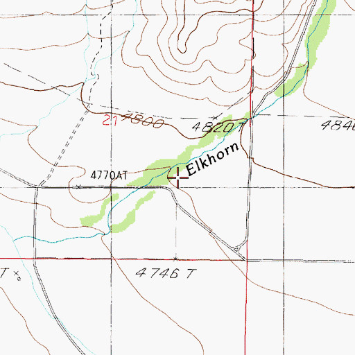 Topographic Map of 05N03W21DACD01 Well, MT