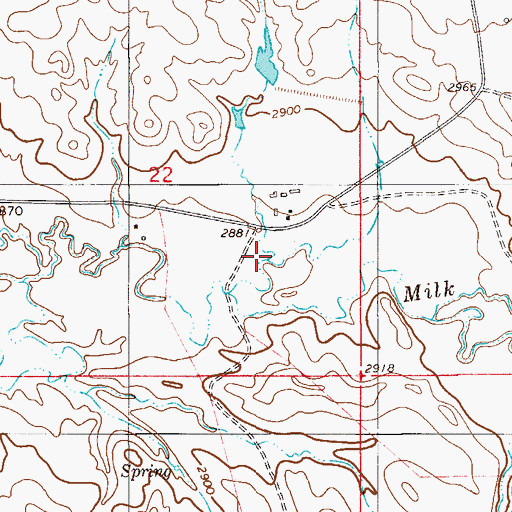 Topographic Map of 05N56E22DC__01 Well, MT