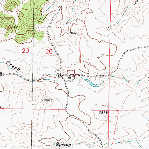 Topographic Map of 05N43E20D___01 Well, MT