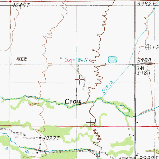 Topographic Map of 05N01E24DB__01 Well, MT