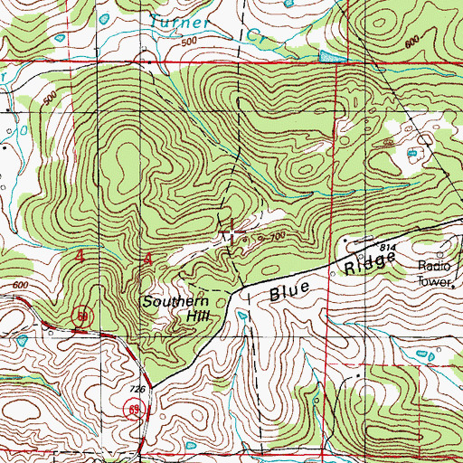 Topographic Map of Grub Cut Mine, AR