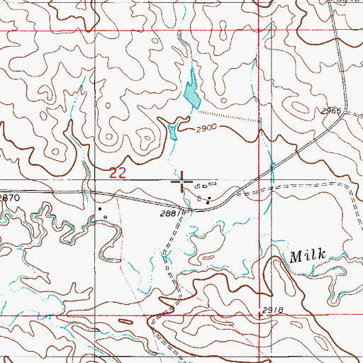 Topographic Map of 05N56E22DABB01 Well, MT