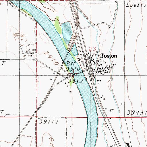 Topographic Map of 05N02E23CA__02 Well, MT