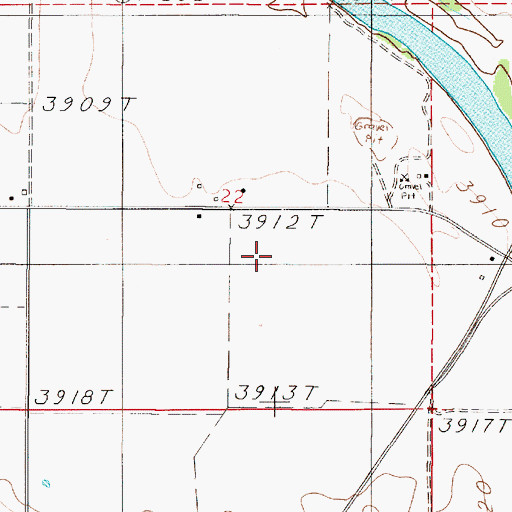 Topographic Map of 05N02E22DB__01 Well, MT