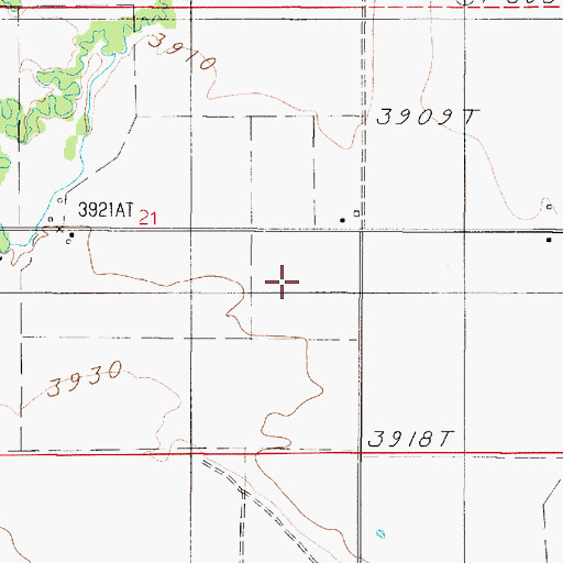 Topographic Map of 05N02E21DA__01 Well, MT