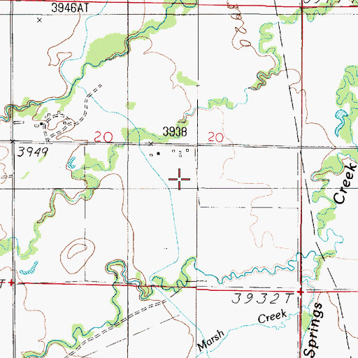 Topographic Map of 05N02E20DB__01 Well, MT