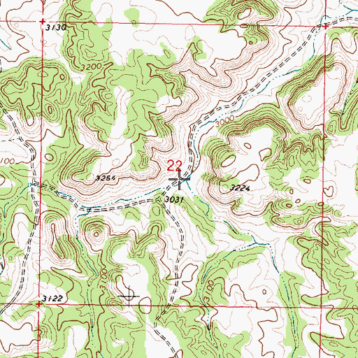 Topographic Map of 05N44E22DBBC01 Well, MT