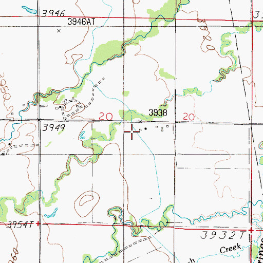 Topographic Map of 05N02E20CAAA01 Well, MT