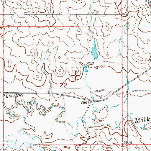 Topographic Map of 05N56E22DB__01 Well, MT
