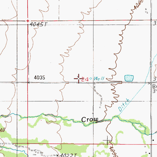 Topographic Map of 05N01E24BDD_01 Well, MT