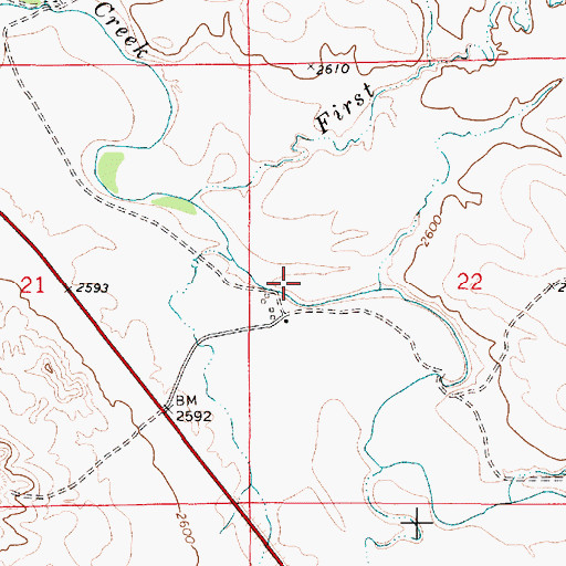 Topographic Map of 05N49E22CBBD01 Well, MT