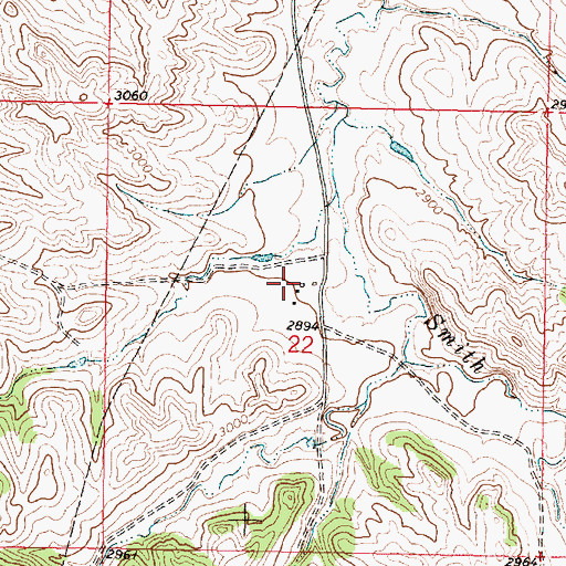 Topographic Map of 05N40E22BDAC01 Well, MT