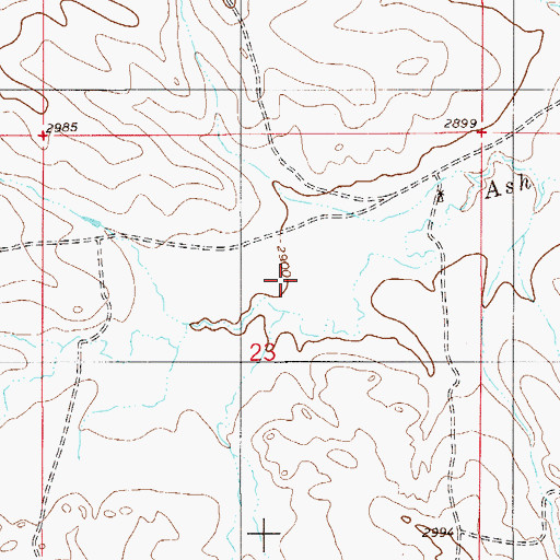 Topographic Map of 05N55E23BD__01 Well, MT