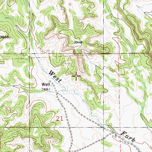 Topographic Map of 05N27E21BADD01 Well, MT