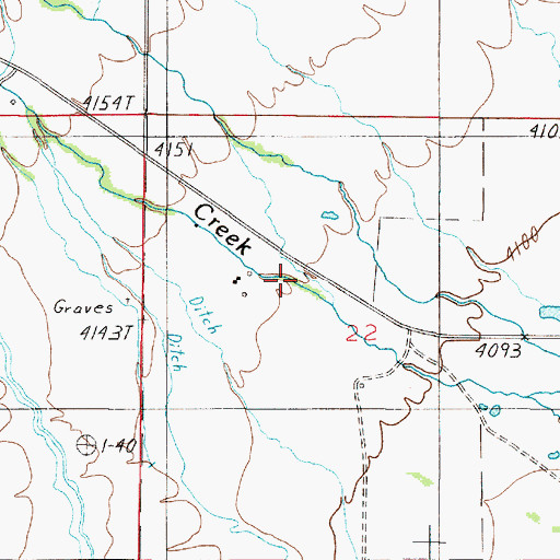 Topographic Map of 05N01E22BD__01 Well, MT