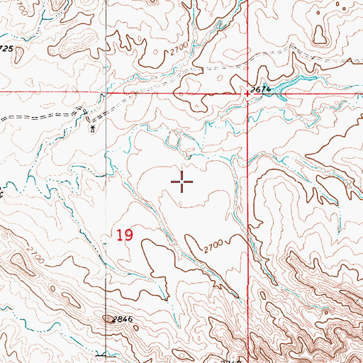 Topographic Map of 05N53E19AACB01 Well, MT