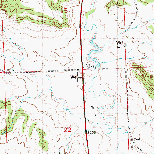Topographic Map of 05N26E22ABBD01 Well, MT