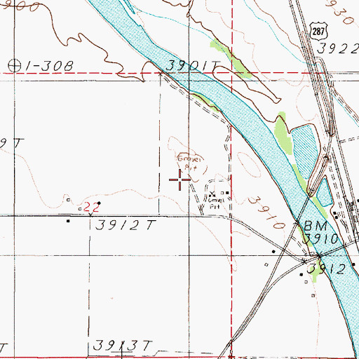Topographic Map of 05N02E22AD__01 Well, MT